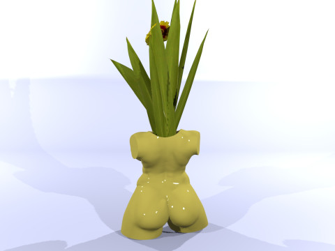 Woman Body Vase STL - 3D Printable Decorative Pot Modelo de impresión 3D