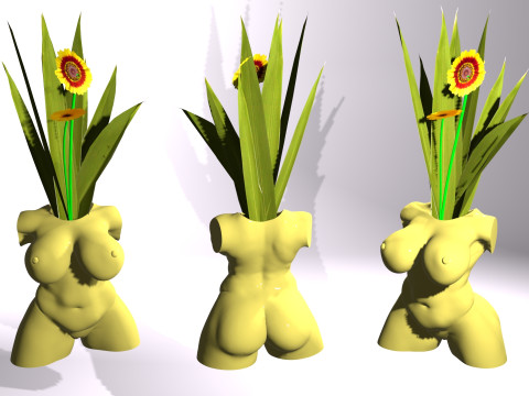 Woman Body Vase STL - 3D Printable Decorative Pot Modelo de impresión 3D