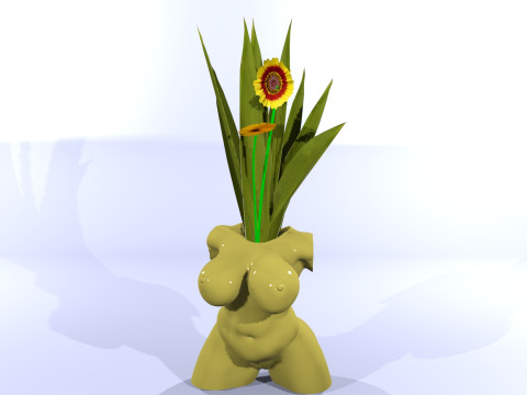 Woman Body Vase STL - 3D Printable Decorative Pot Modelo de impresión 3D