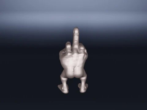Middle Finger with Legs - Humorous and Bold Figurine for 3D Printing 3D Model