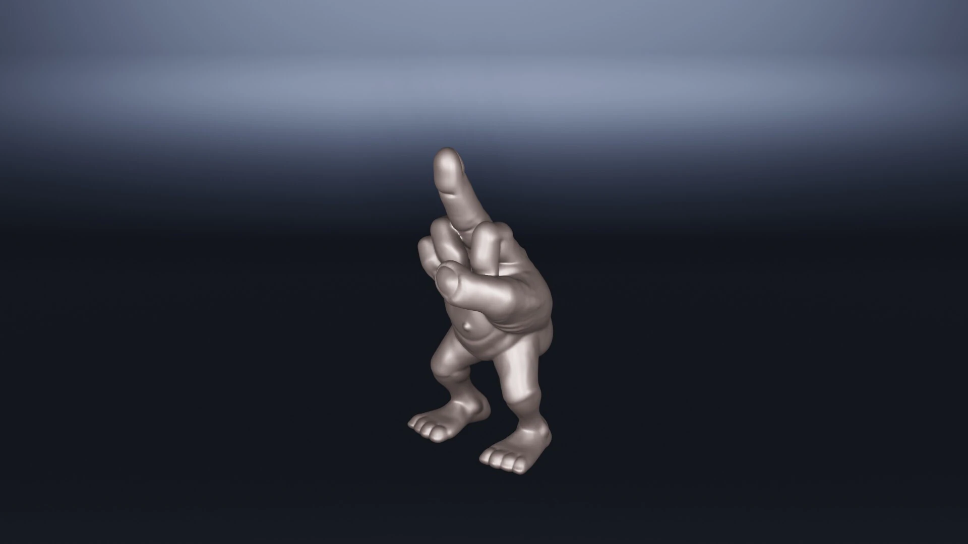 Middle Finger with Legs - Humorous and Bold Figurine for 3D Printing 3D Model .c4d .max .obj .3ds .fbx .stl .blend 