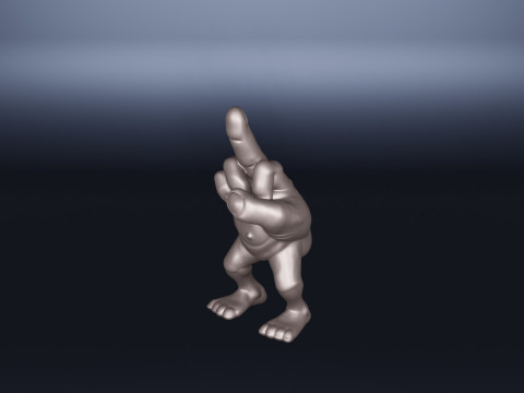 Middle Finger with Legs - Humorous and Bold Figurine for 3D Printing 3D Printing