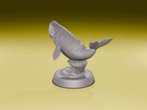 Potvis sculptuur elegante oceaan display model 3D print STL 3D printmodel