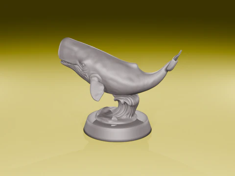Sperm Whale Sculpture Elegant Ocean Display Model 3D Print STL 3D Print Model