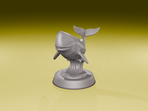 Patung Paus Sperma Model Tampilan Laut Elegan Cetak 3D STL Model Cetak 3D