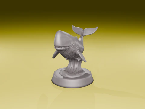 Sperm Whale Sculpture Elegant Ocean Display Model 3D Print STL 3D Print Model