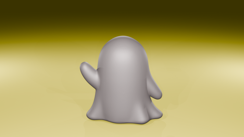 Schattig zwaaiende geest schattig 3D print beeldje STL-bestand 3D printmodel .c4d .max .obj .3ds .fbx .stl .blend 