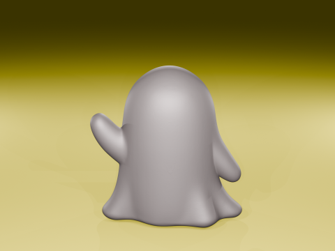 귀여운 손을 흔드는 유령 사랑스러운 3D 인쇄 작은 조각상 STL 파일 3D 프린트 모델