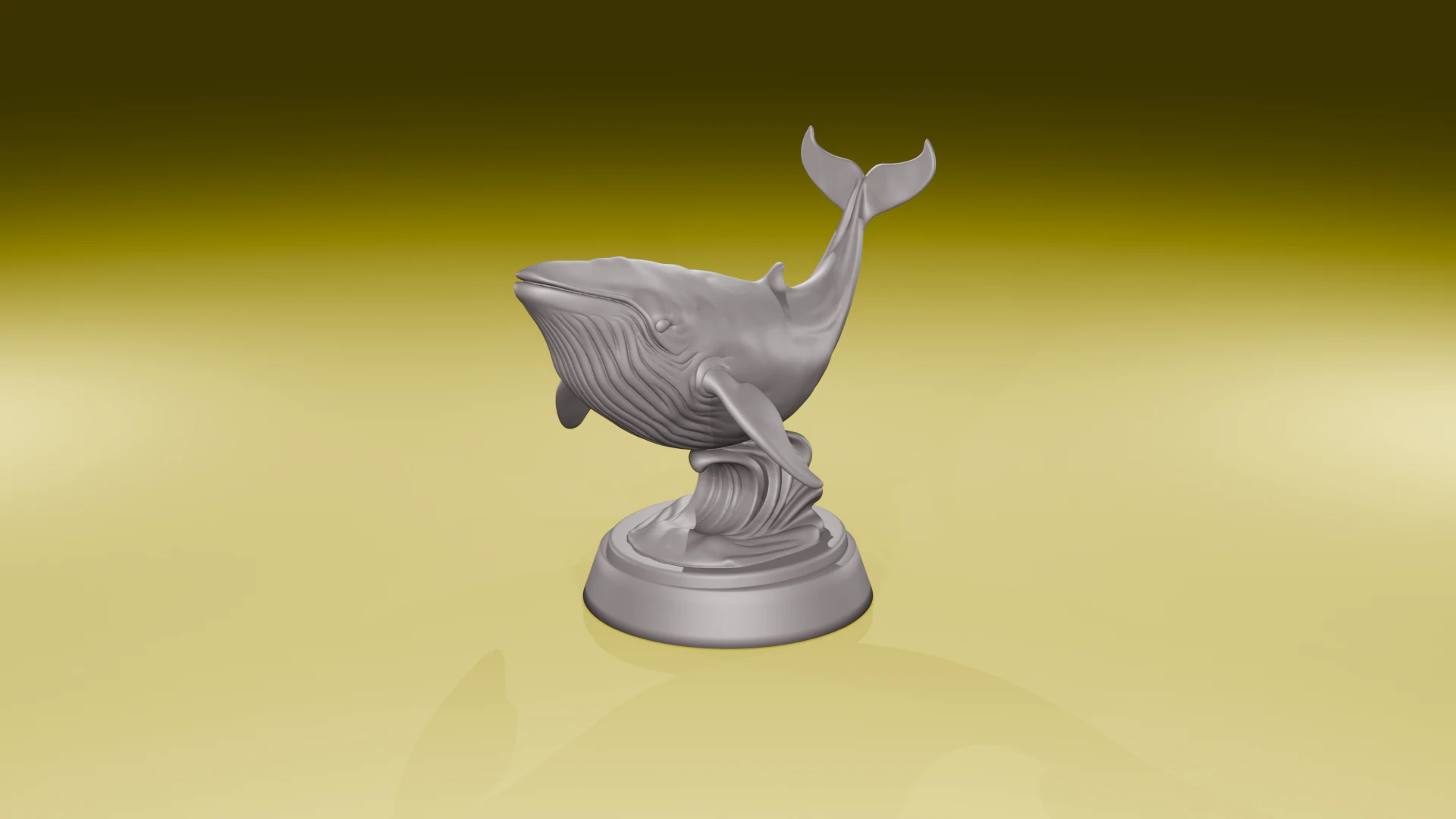 Humpback Whale Sculpture Elegant Ocean Display Model STL File 3D Print Model .c4d .max .obj .3ds .fbx .stl .blend