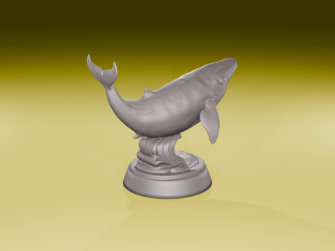 Скульптура горбатого кита. Элегантная модель океана. STL-файл. 3D Принт Модель