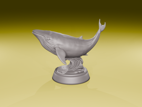 Скульптура горбатого кита. Элегантная модель океана. STL-файл. 3D Принт Модель
