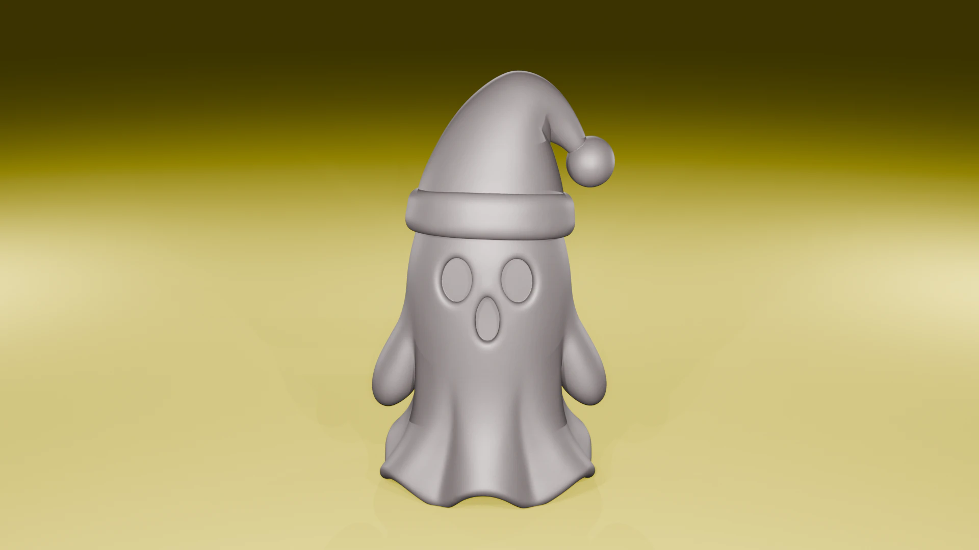 Christmas Ghost Figurine Cute Holiday Spirit STL File 3D Print Model .c4d .max .obj .3ds .fbx .stl .blend 