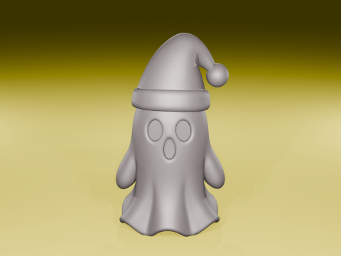 File STL Semangat Liburan Lucu Patung Hantu Natal Model Cetak 3D