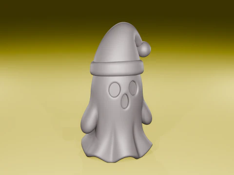 Christmas Ghost Figurine Cute Holiday Spirit STL File 3D Print Model