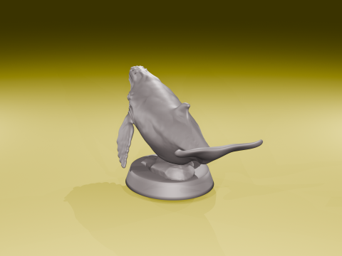 File STL Patung Paus Bungkuk Patung Laut Dinamis Model Cetak 3D
