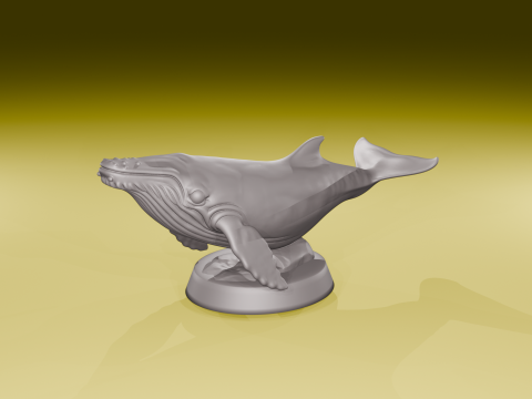 File STL Patung Paus Bungkuk Patung Laut Dinamis Model Cetak 3D