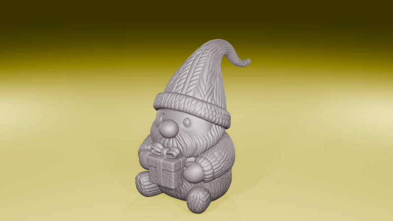 Gebreide kerstkabouter schattig vakantiebeeldje STL-bestand 3D printmodel .c4d .max .obj .3ds .fbx .stl .blend 