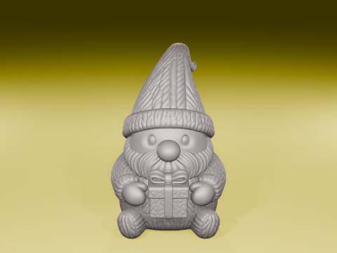 Gebreide kerstkabouter schattig vakantiebeeldje STL-bestand 3D printmodel