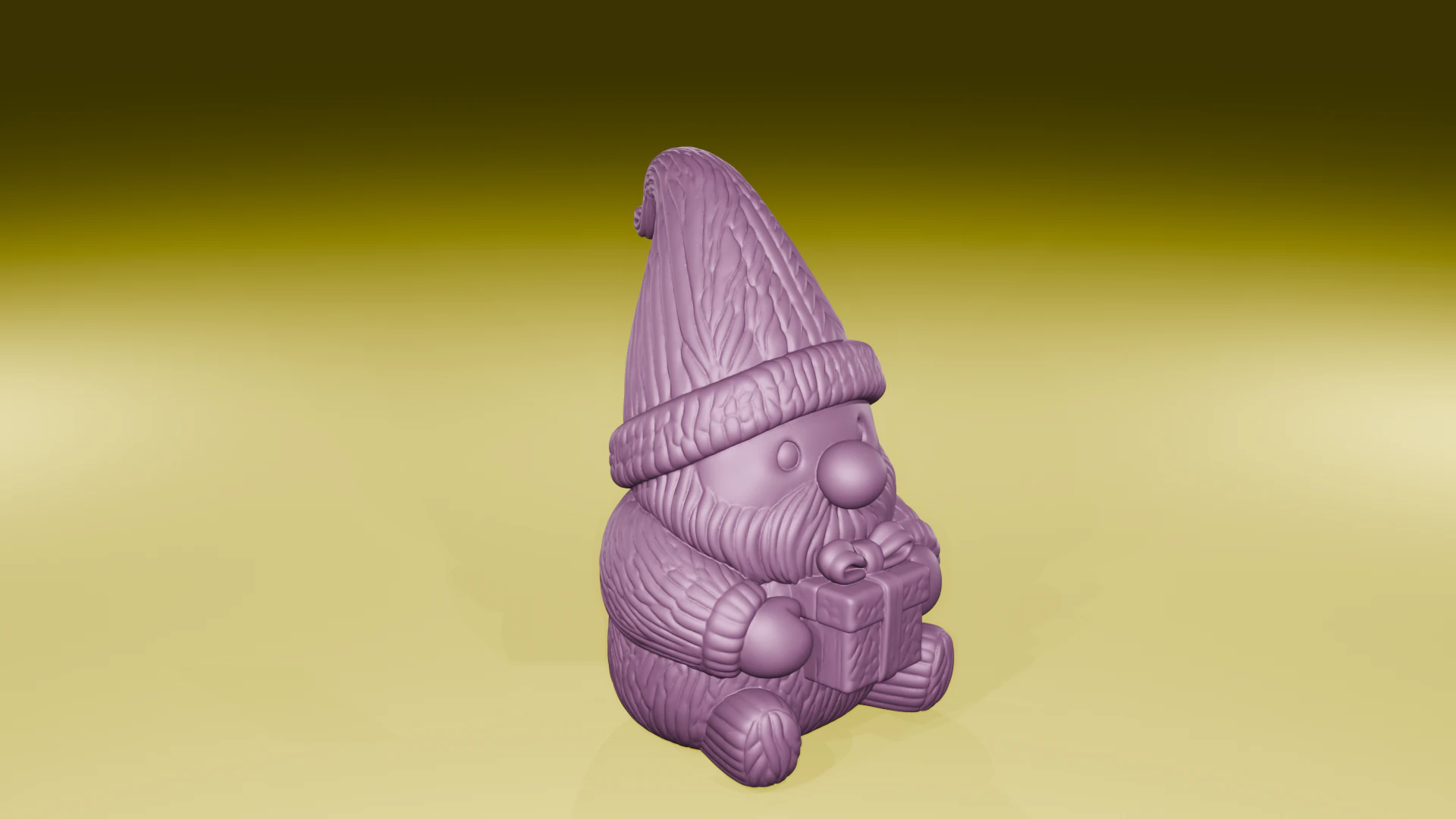 Knitted Christmas Gnome Cozy Holiday Gift Figurine STL File 3D Print Model .c4d .max .obj .3ds .fbx .stl .blend 