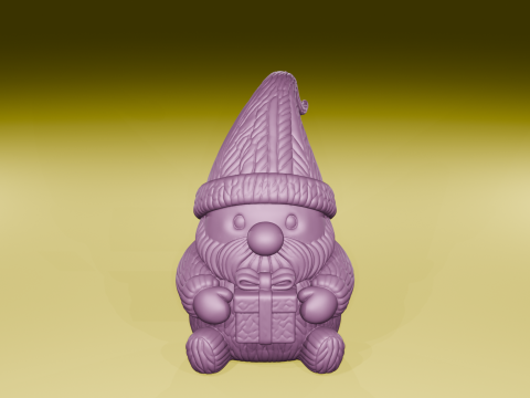 File STL Patung Hadiah Liburan Nyaman Kurcaci Natal Rajutan Model Cetak 3D