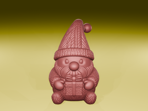Knitted Christmas Gnome Cozy Holiday Gift Figurine STL File 3D Print Model
