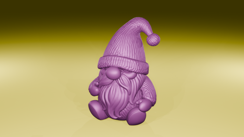 Gnome de Noël assis Figurine d'hiver confortable Fichier STL Modèles 3D en vedette .c4d .max .obj .3ds .fbx .stl .blend 