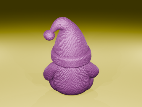 Gnome de Noël assis Figurine d'hiver confortable Fichier STL Modèles 3D en vedette