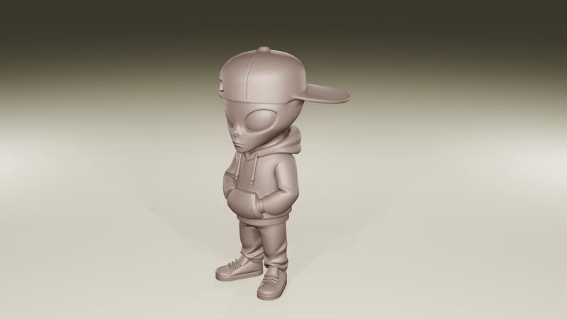 File STL Karakter Sci-Fi Jalanan Patung Alien Perkotaan Model Cetak 3D .c4d .max .obj .3ds .fbx .stl .blend