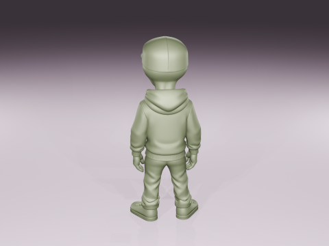 Urban Alien Figurine Streetwear Sci-Fi Character STL File 3D Print Model