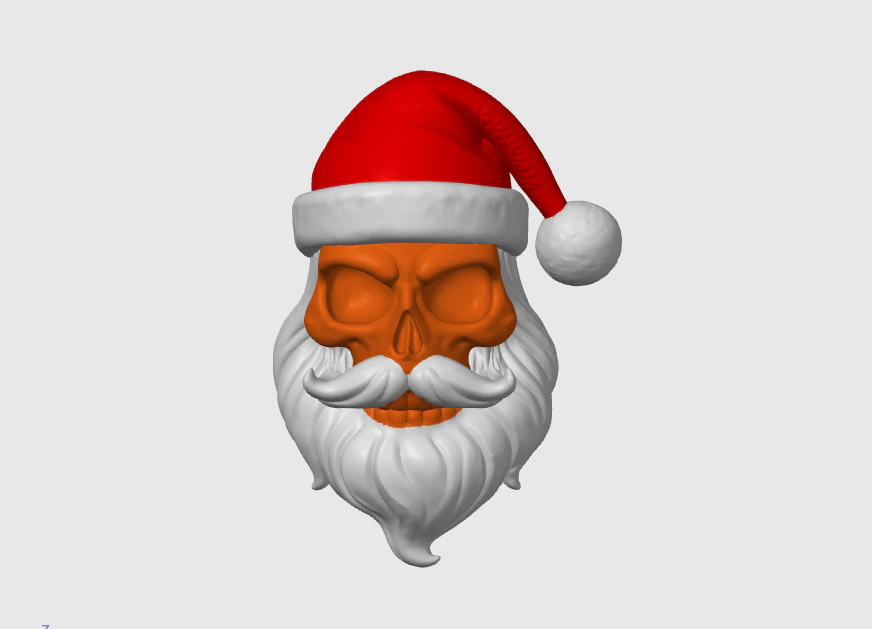 Santa Skull Christmas Bust 3D Print STL 3MF Colored File 3D Print Model .c4d .max .obj .3ds .fbx .stl .blend 