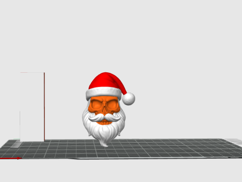 Patung Natal Santa Tengkorak 3D Cetak File Berwarna STL 3MF Model Cetak 3D