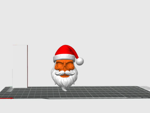 Santa Skull Christmas Bust 3D Print STL 3MF Colored File 3D Print Model