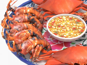 Avika Seafood Mixed Dish 3D Модель