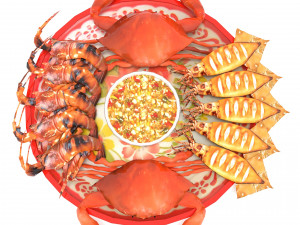 Avika Seafood Mixed Dish 3D Модель
