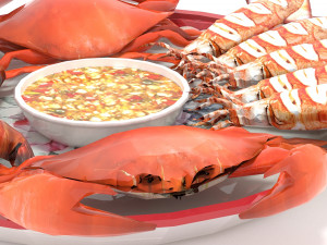 Avika Seafood Mixed Dish 3D Модель