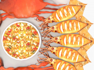 Avika Seafood Mixed Dish 3D Модель