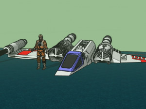 Star Wars caza x-wing en Dagobah 3D-Druckmodell