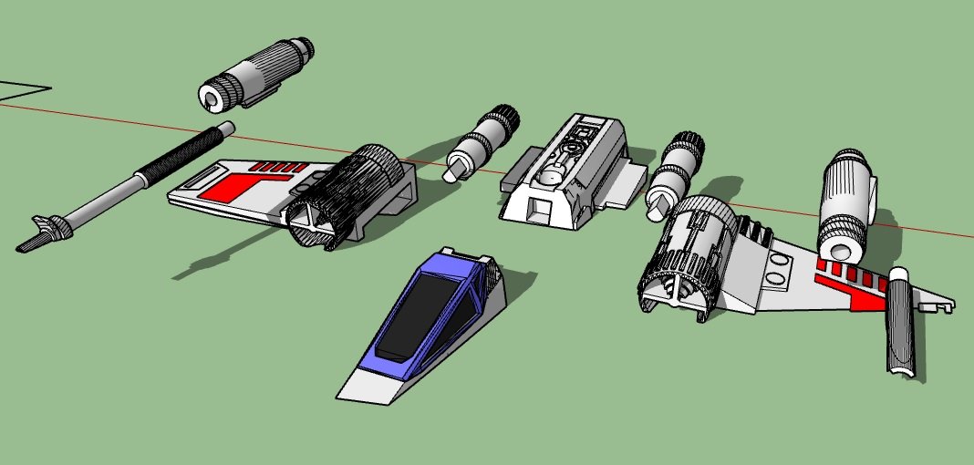 Star Wars caza x-wing en Dagobah 3D Print Model in Toys 3DExport