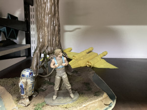 Star Wars caza x-wing en Dagobah 3D-printmodel