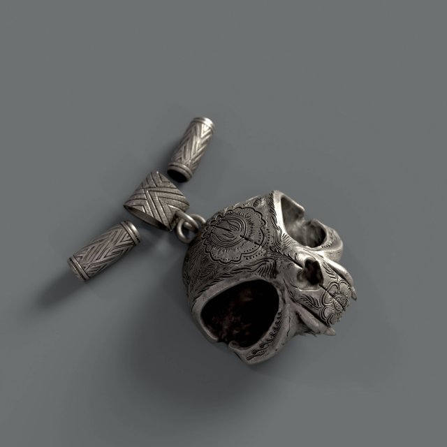 Skull pendant 3D Baskı Modeli .c4d .max .obj .3ds .fbx .stl .blend 