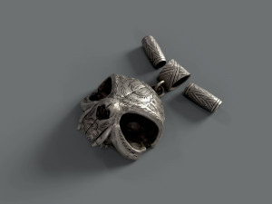Skull pendant 3D Baskı Modeli