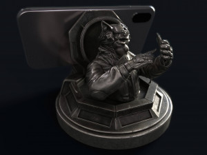 Captain cat - phone holder 3D Print Model