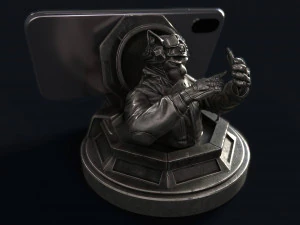 Captain cat - phone holder 3D Print Model