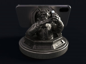 Captain cat - phone holder 3D Print Model
