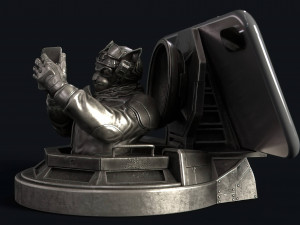 Captain cat - phone holder 3D Print Model