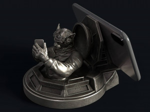 Captain cat - phone holder 3D Print Model