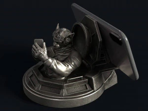 Captain cat - phone holder 3D Print Model
