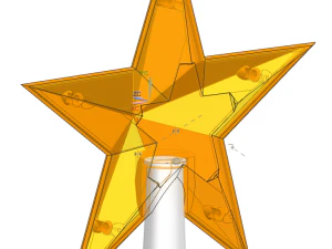 Modular star for the Christmas tree with symbol of the year 2023removable 3D Print Model