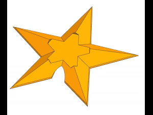 Modular star for the Christmas tree with symbol of the year 2023removable 3D Print Model