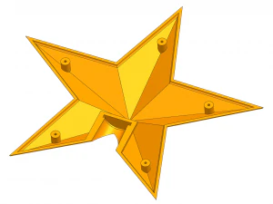 Modular star for the Christmas tree with symbol of the year 2023removable 3D Print Model